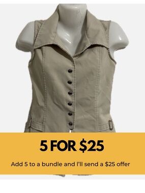 Vintage M Collection 70s style vest with unique metal buttons.